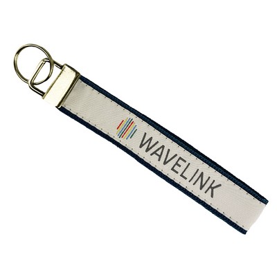 1" x 6-1/2" Woven Key Strap w/ Gold Colored Hardware - "Elite" Weave