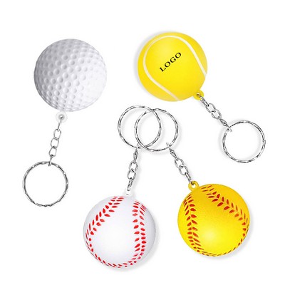 Sports Stress Ball with Keychain