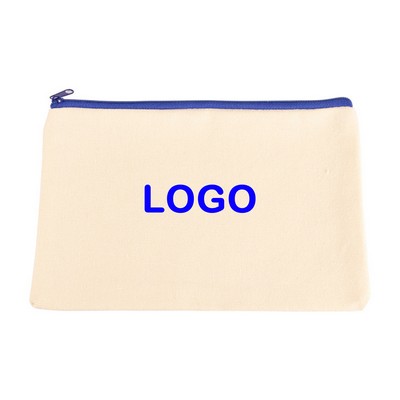 Durable Canvas Pencil Cosmetic Bag