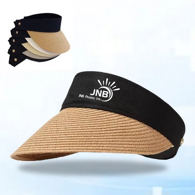 Straw Visor Hat for Women