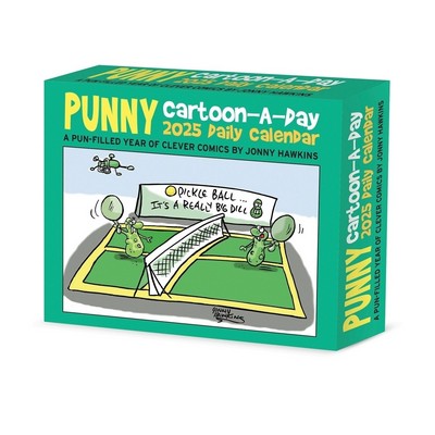 Punny Cartoon-A-Day by Jonny Hawkins 2025 6.2" x 5.4" Box Calendar