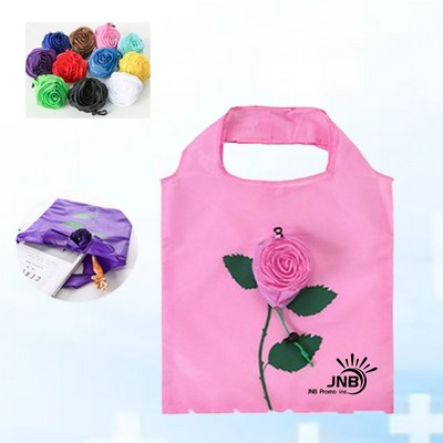 Polyester Eco-Friendly Folding Rose Flower Shopping Bag