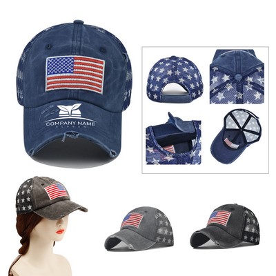 Distressed American Flag Cap