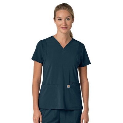 Carhartt Scrubs - Force Cross-Flex - Women's Three-Pocket Flex Panel V-Neck Top