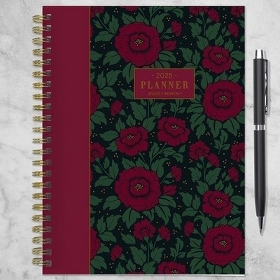 2025 Victorian Blooms Medium Weekly Monthly Planner