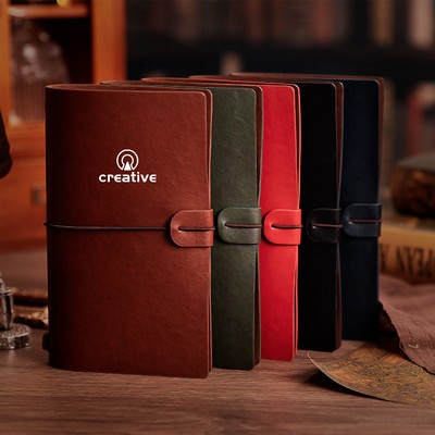 A6 Vintage PU Leather Bound Handbook Travel Journal