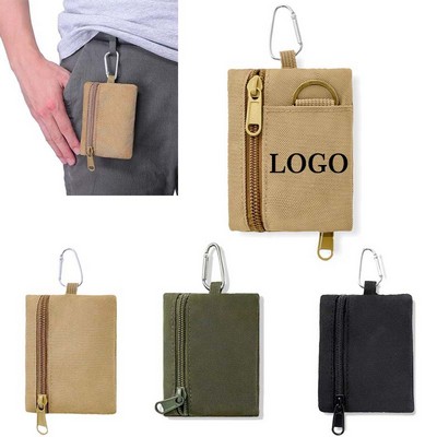 Tactical Key Case Military ID Card Holder W/Carabiner