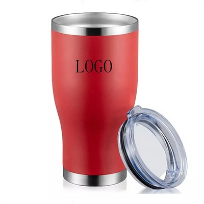 Insulated Stainless Steel Travel Mug with Handle and Straw