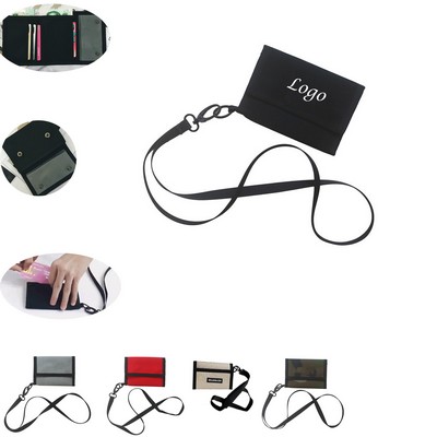 Portable Neck Wallet Cards Holder W/Hanging