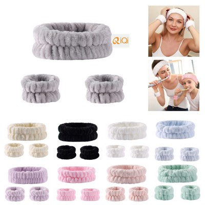 3Pcs Spa Headband Wristbands Set