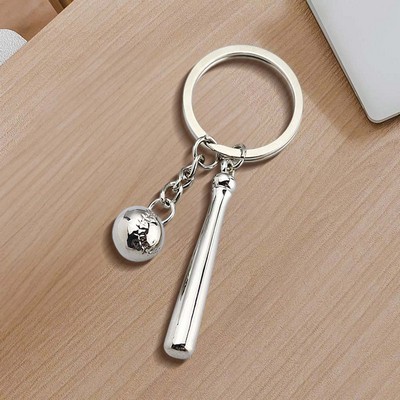 Mini Baseball And Bat Keychain