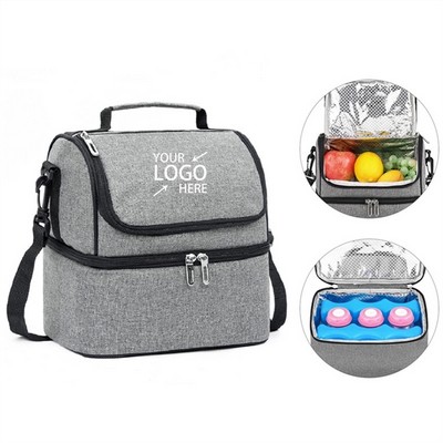 10L Insulated Double Deck Lunch Bag for Work