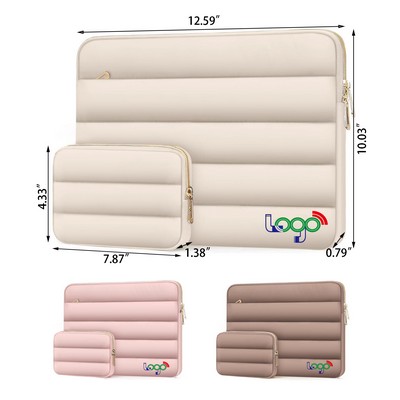 12.9 Inches Tablet Sleeve Case for 13 inch Pad Puffy Horizontal Bag with Small Case