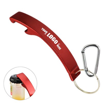 Aluminum Bottle Opener Arc Shaped With Carbiner