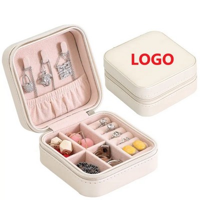 Square Velvet PU Leather Jewelry Storage Box Organizer Case