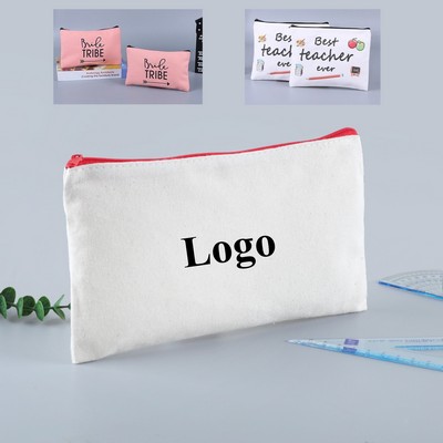 Multipurpose Cotton Canvas Zipper Pen Pouch