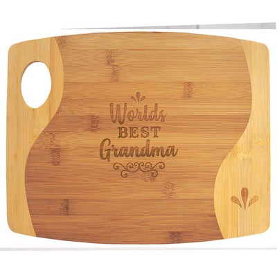 13.75" x 11" Bamboo 2-Tone Cutting Board