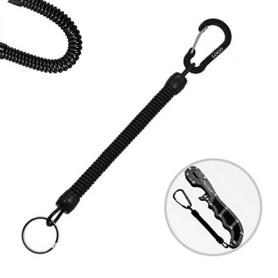 Elastic TPU Rope Stretchable Keychain With Durable Flat Carabiner