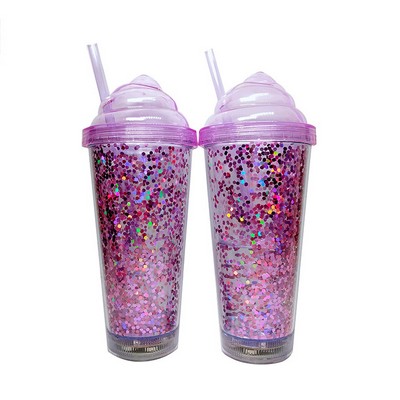 Led Light-Up Cute Tumbler W/ Straw