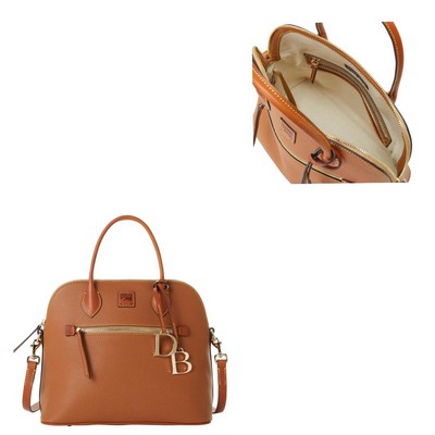 Dooney & Bourke Caramel Pebble Grain Large Domed Satchel