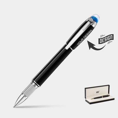 MONTBLANC® Starwalker Luxury Fineliner Blue Translucent Dome Pen w/ Gift Box