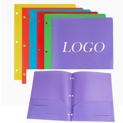 Heavy Duty Plastic 3 Hole Punch Folders-8.5" X 11"