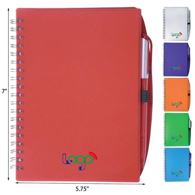 Vibrant Coil Notebook with Blank Pages & Pen