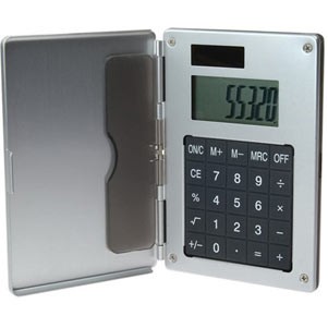 Aluminum Card Case W/ Solar Calculator