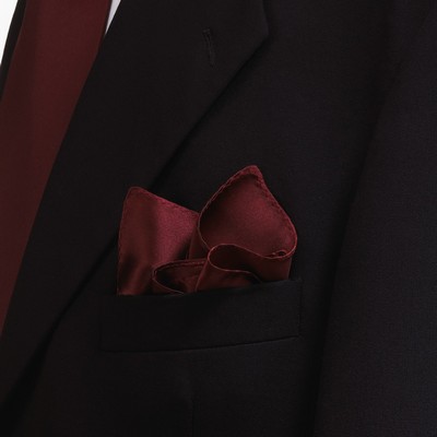 Maroon Silk Pocket Square