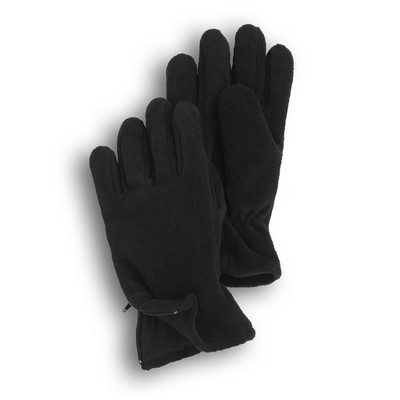 Black Fleece Zipper Gloves