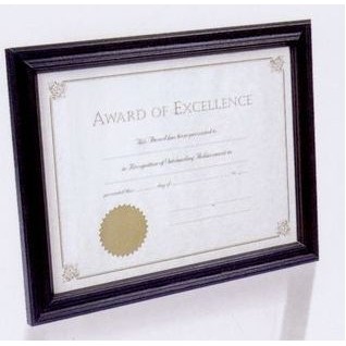 Matte Black Wood Certificate Frame - 8.5x11