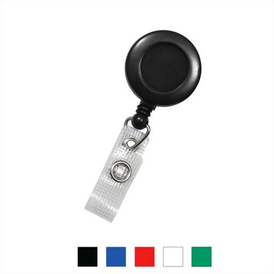 Round Badge Reel with Reinforced Vinyl Strap and Clip