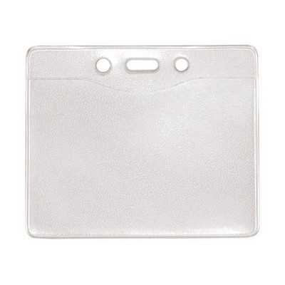 3.60" W x 3.05" H - Horizontal Clear Vinyl Badge Holder (Blank)