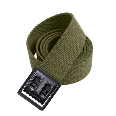 54" Jumbo Military Color Web Belt w/Black Open Face Buckle