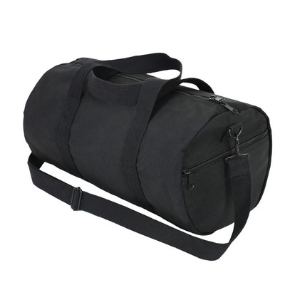 Black 19" Heavyweight Canvas Shoulder Bag