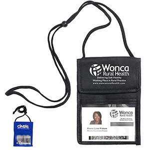 "Networker" Non-Woven Econo 5 Function Trade Show Badgeholder & Neck Wallet