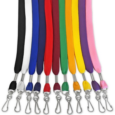 1/2" Wide Flat Lanyard w/ J-Hook (non-printed)