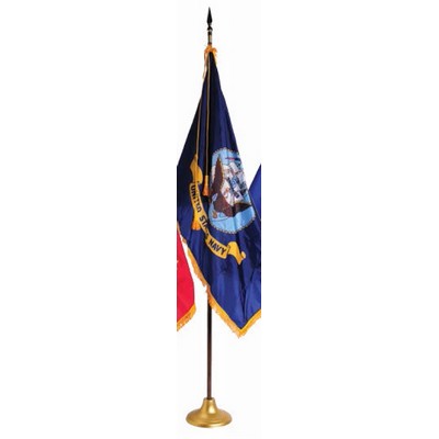 Navy Indoor Military Flag Display Set (3'x5' & 8' Pole)