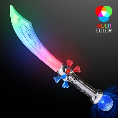 Curved Pirate Saber w/LED Crystal Ball - BLANK