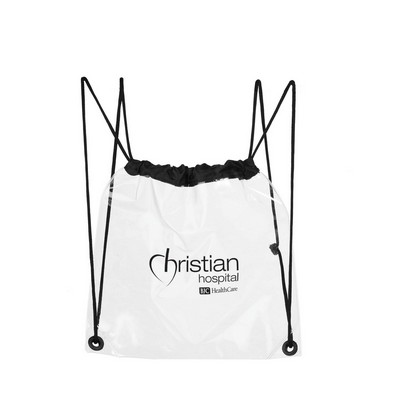 Crystal Clear Stadium Drawstring Cinch Tote Bag