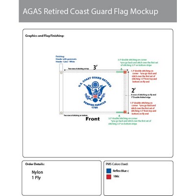 Coast Guard Retired Flags 2x3 foot