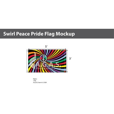 Swirl Peace Flag 3'X5'