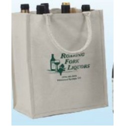 Jute Wine Bag w/ Screen Print Imprint (8"x4"x14 1/2")