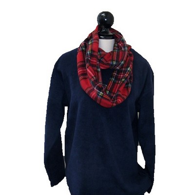 Canadian Made Premium Plaid Infinity Fleece Scarf