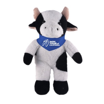 Soft Plush Stuffed Cow with Bandana