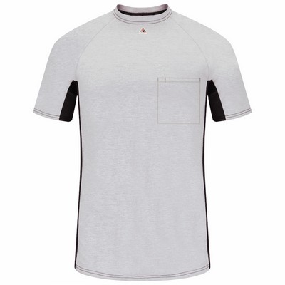 Bulwark Men's Short Sleeve FR Two-Tone Base Layer Shirt w/ Concealed Chest Pocket