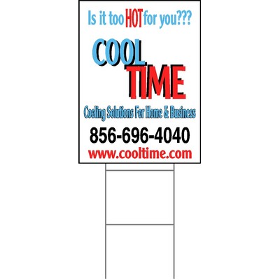 24"x18" 4mm Corrugated Plastic Outdoor Lawn Sign (One Color to Full Color)