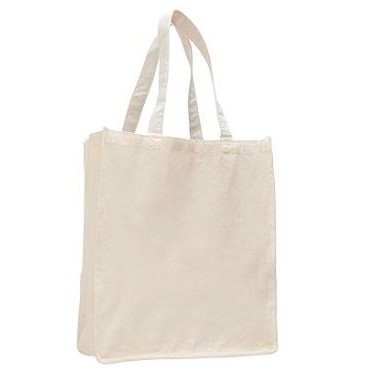 Q-Tees Canvas Gusseted Jumbo Shopper Tote Bag