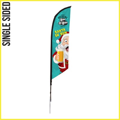 10' Angle Flag - Single Sided w/Spike Base (Medium) - Made in the USA