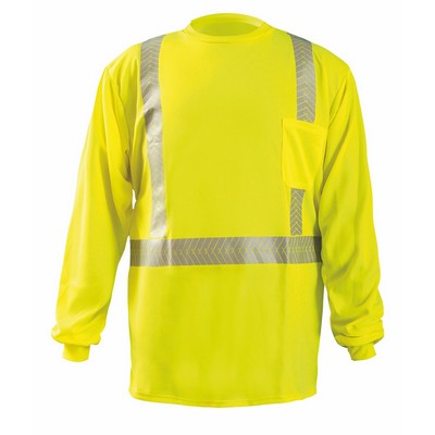 Class 2 Long Sleeve OCX™ Patented Segmented Tape T-Shirt w/Pocket